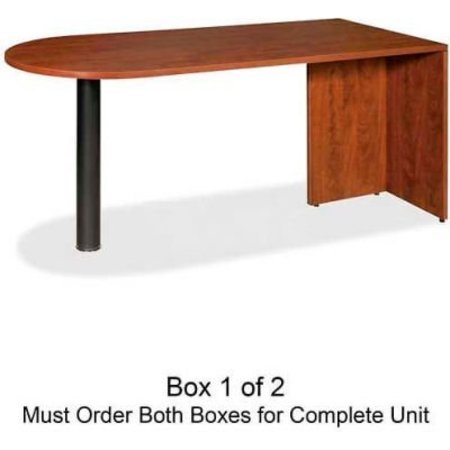 SP RICHARDS Lorell® Peninsula Desk Without Post - 66"W x 30"D x 29-1/2"H - Cherry - Essentials Series LLR69415